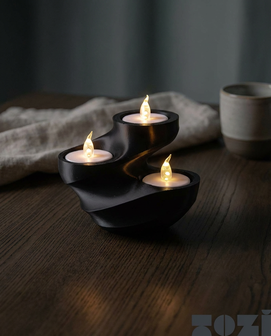 Spiral Glow – Set of 3 LED Candle Holder