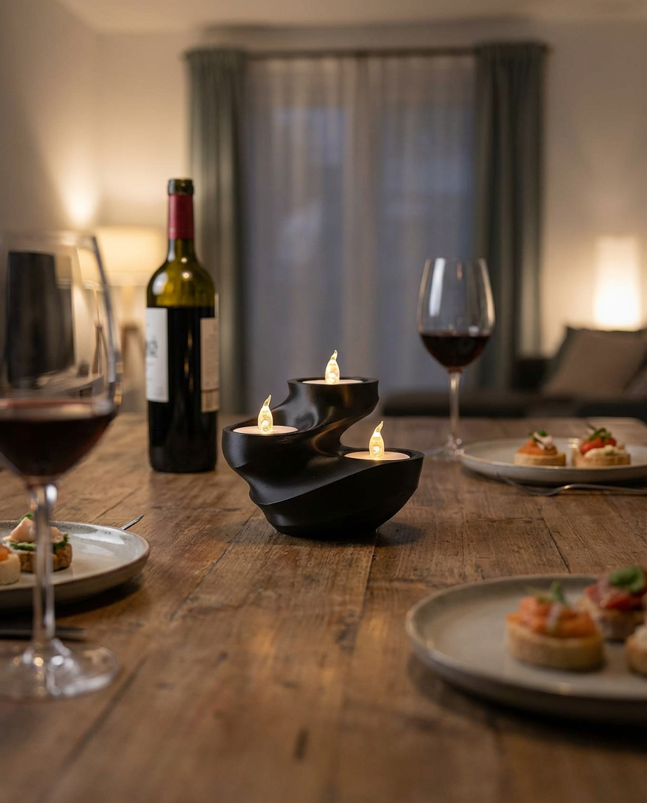 Spiral Glow – Set of 3 LED Candle Holder