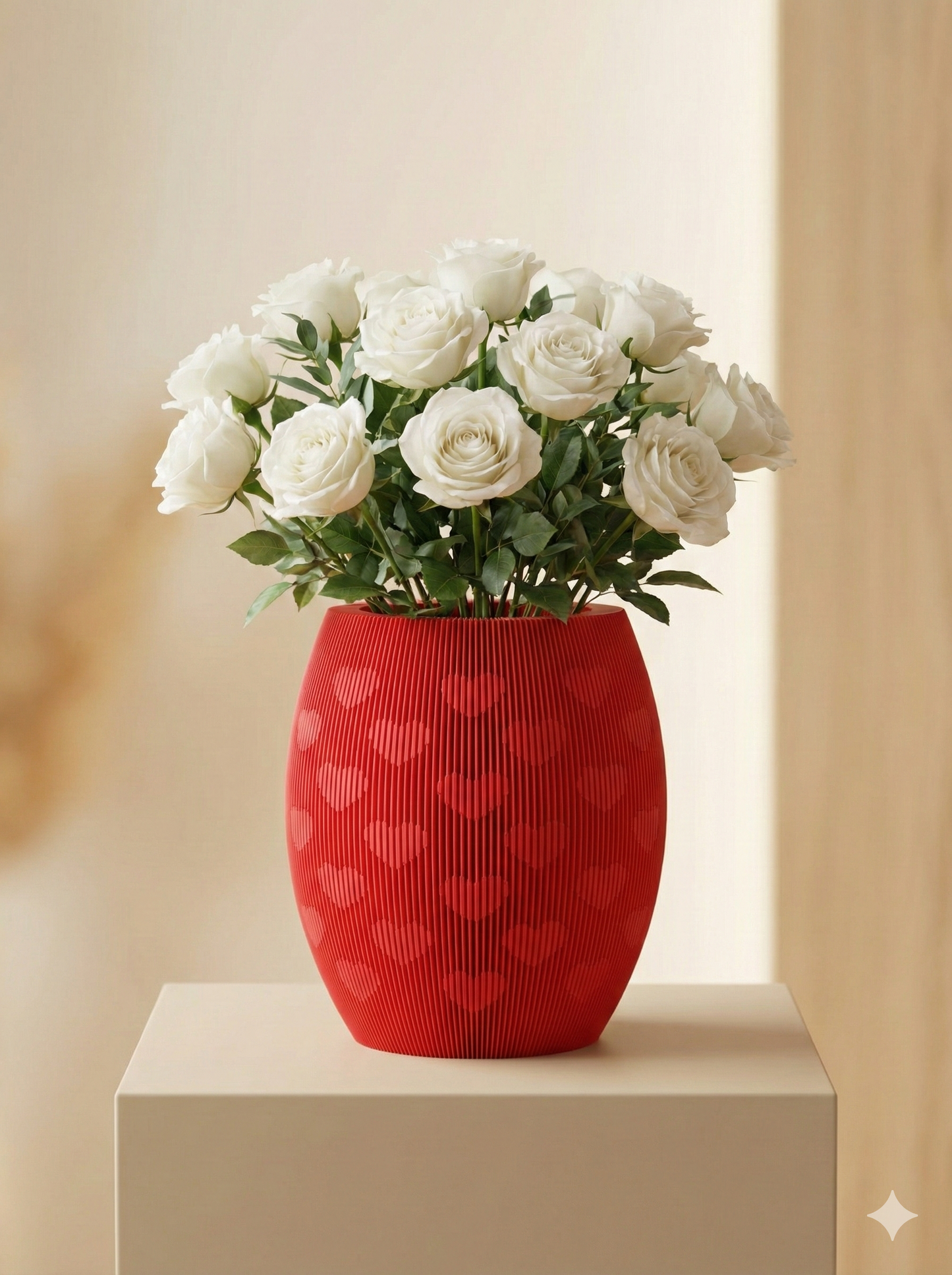 Heart Pattern Red Decorative Vase – Valentine’s Day Edition