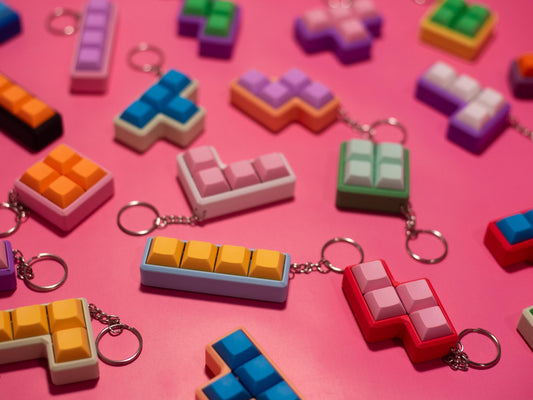 Colorful Tetris Block Keychain