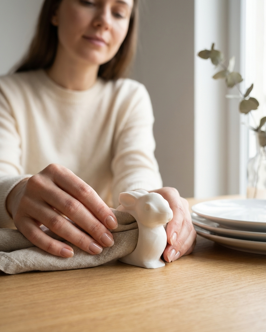 Minimal Bunny Napkin Ring – Easter Edition