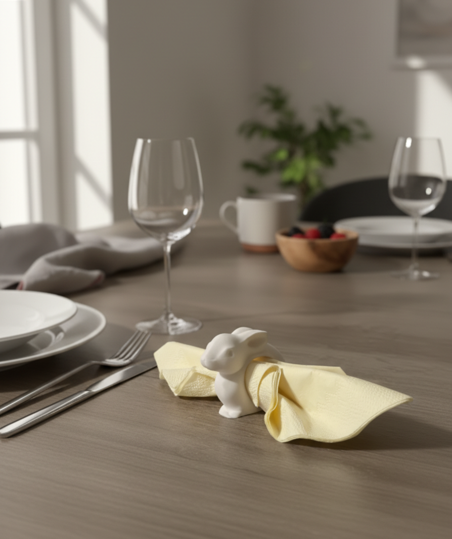 Minimal Bunny Napkin Ring – Easter Edition