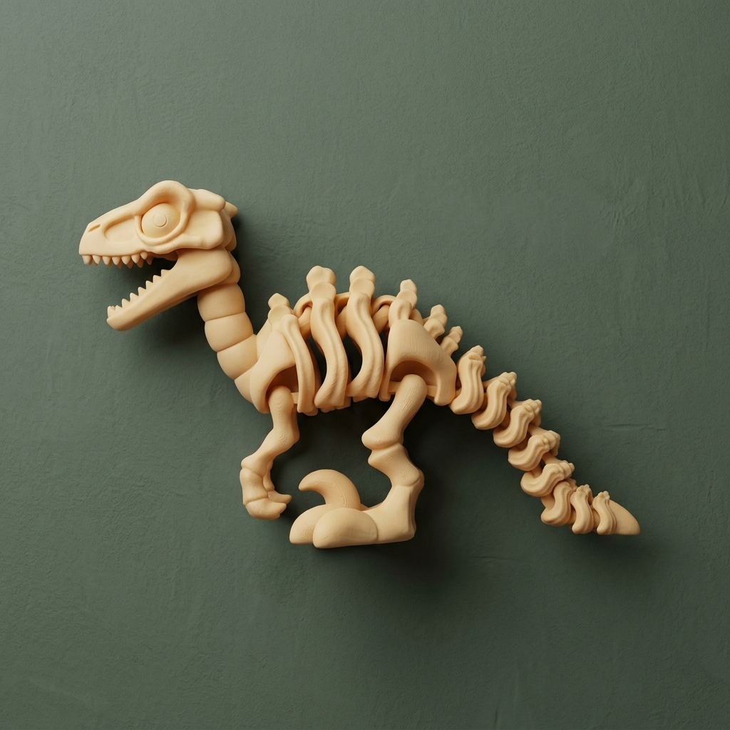 Skeletal Articulated Velociraptor – Movable Dinosaur Figure