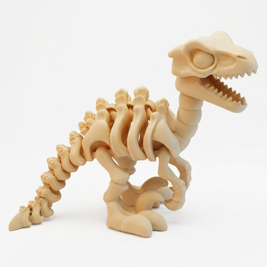Skeletal Articulated Velociraptor – Movable Dinosaur Figure