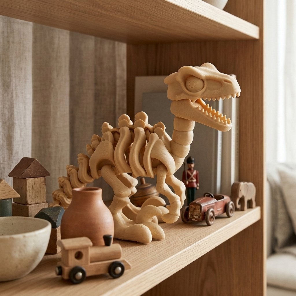 Skeletal Articulated Velociraptor – Movable Dinosaur Figure