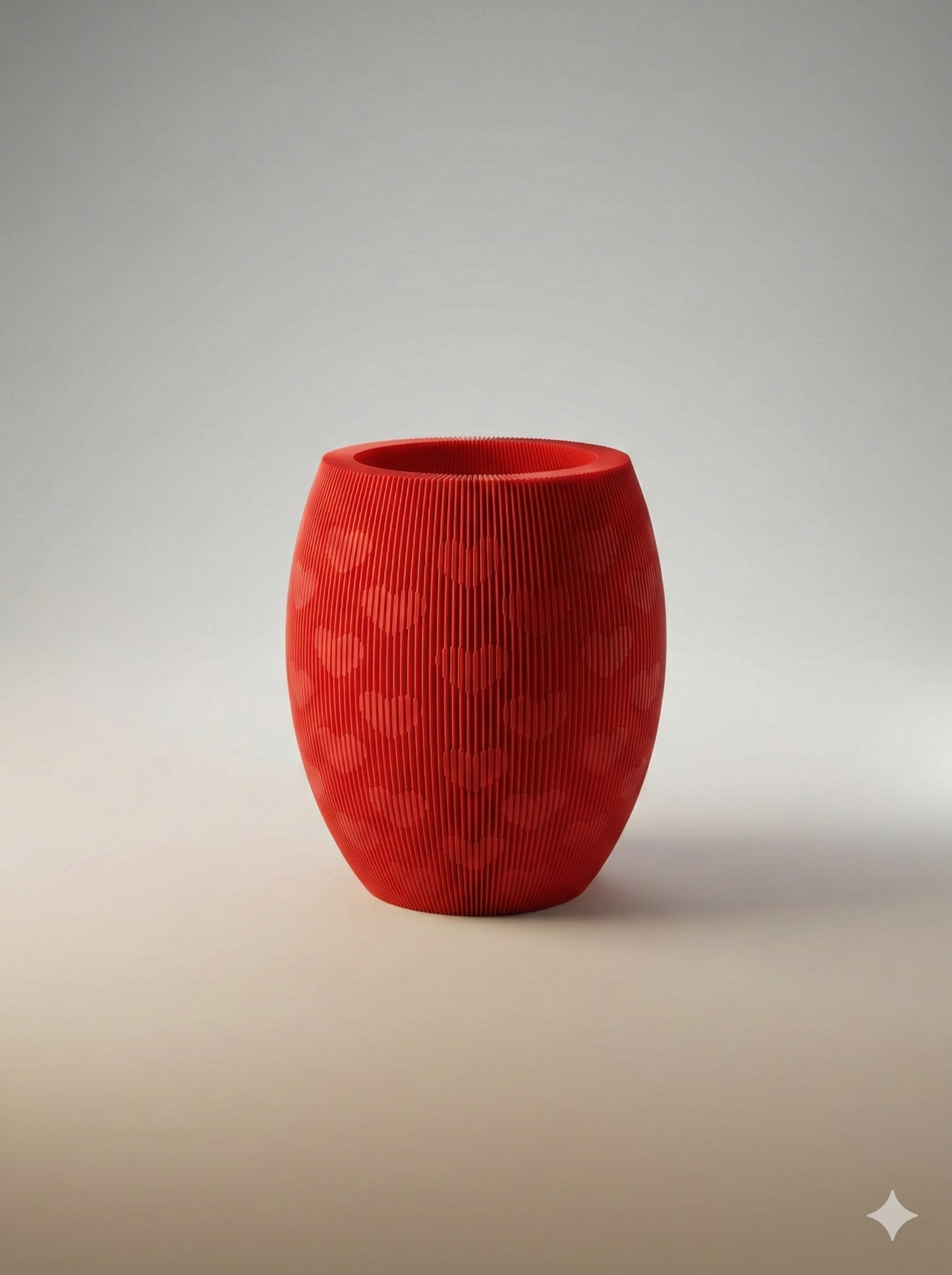 Heart Pattern Red Decorative Vase – Valentine’s Day Edition