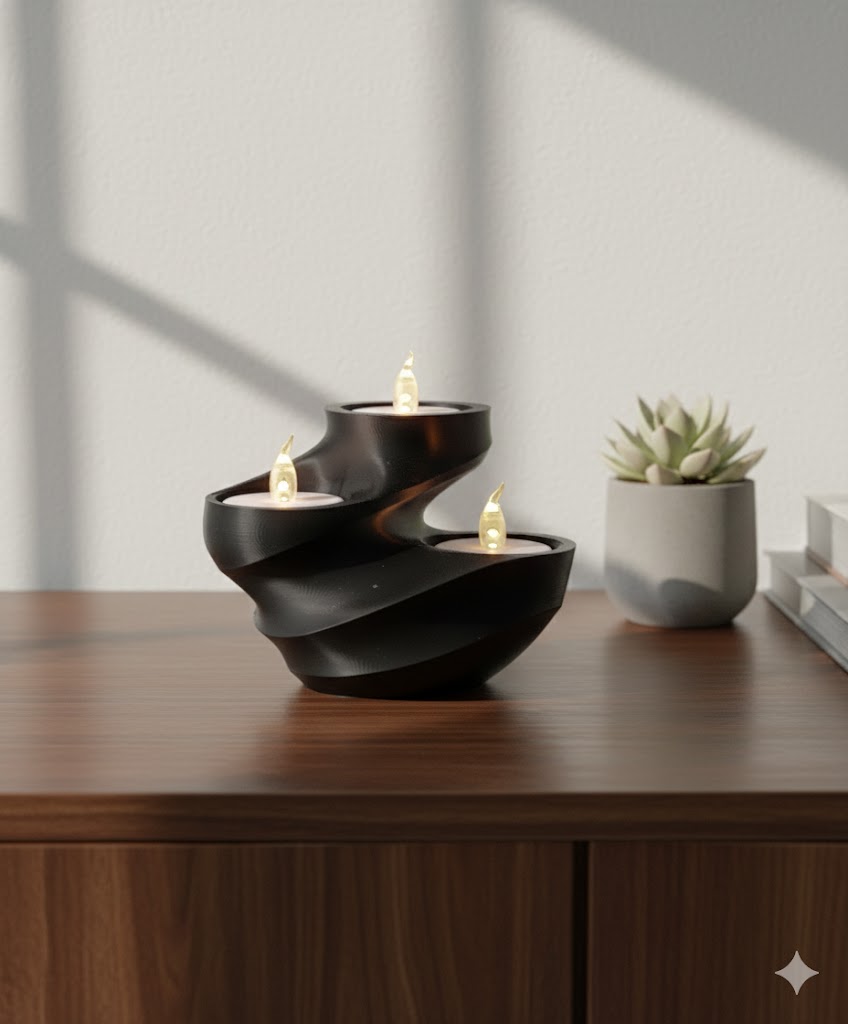 Spiral Glow – Set of 3 LED Candle Holder